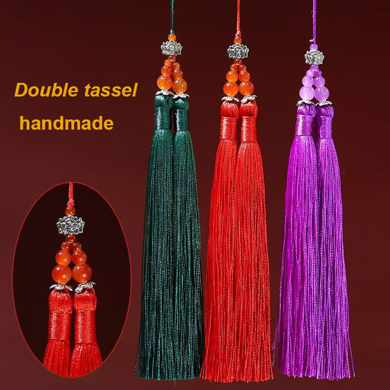 Home Textiles Suppliers - 1/2Pcs 15cm Double Tassel Brush Pendant